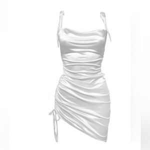 NWT Leau White Cabo Satin Mini Dress Large